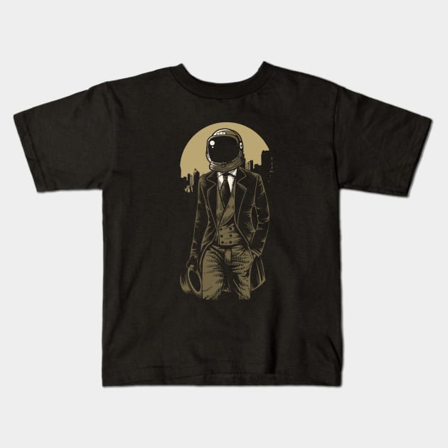 Astronaut Gentleman Kids T-Shirt by drewbacca